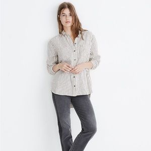 Madewell Flannel Sunday Shirt in Creeland Stripe sz M